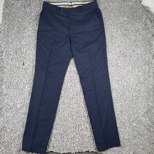 Proper Cloth Dress Pants Men's Size 16.7 Waist 20.1 Hip 12.8 Thigh Blue Wool